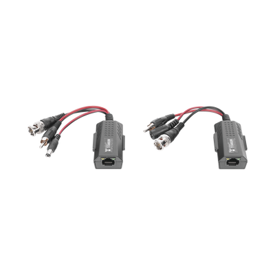 EPCOM TITANIUM - Kit de transceptores activos, envía alimentación 12V/24Vcc/AC, video y audio a una distancia de hasta 150 m en 4K para aplicaciones de video por UTP Cat 5e / 6 en alta definición.