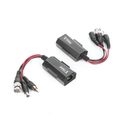 EPCOM TITANIUM - Kit de transceptores activos, envía alimentación 12V/24Vcc/AC, video y audio a una distancia de hasta 150 m en 4K para aplicaciones de video por UTP Cat 5e / 6 en alta definición.