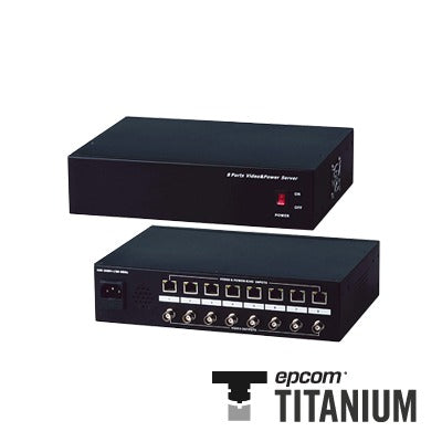 EPCOM TITANIUM - (ANALÓGICO)Video + poder: 300 m, receptor de video pasivo + alimentación de 8 canales