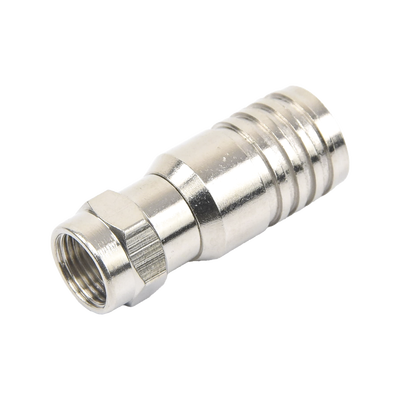 EPCOM TITANIUM - Conector F Macho en 75 Ohm, Plegable para Instalar en Cables Coaxiales RG-11, Cuerpo de Bronce-Niquelado/ Teflón.