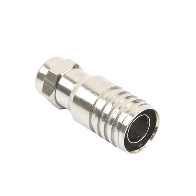 EPCOM TITANIUM - Conector F Macho en 75 Ohm, Plegable para Instalar en Cables Coaxiales RG-11, Cuerpo de Bronce-Niquelado/ Teflón.