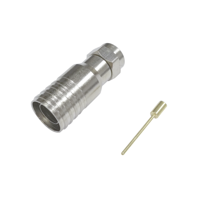 EPCOM TITANIUM - Conector F Macho en 75 Ohm, Plegable para Instalar en Cables Coaxiales RG-11, Cuerpo de Bronce-Niquelado/ Teflón.