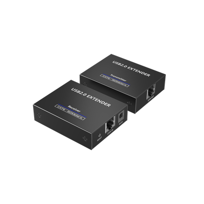 EPCOM TITANIUM - Kit EXTENSOR USB 2.0 de 4 Puertos para Distancias de Hasta  150 m / Soporta USB 2.0, USB 1.1 y USB 1.0 / UTP Cat 5e/6/6a/7 / Soporta Switch Gigabit / Ideal para Cámaras WEB, Impresoras, Escáner, Memorias, Mouse, etc.