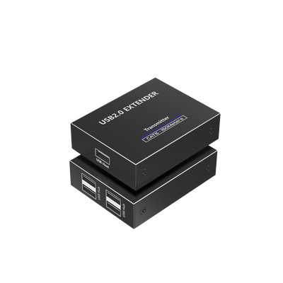 EPCOM TITANIUM - Kit EXTENSOR USB 2.0 de 4 Puertos para Distancias de Hasta  150 m / Soporta USB 2.0, USB 1.1 y USB 1.0 / UTP Cat 5e/6/6a/7 / Soporta Switch Gigabit / Ideal para Cámaras WEB, Impresoras, Escáner, Memorias, Mouse, etc.