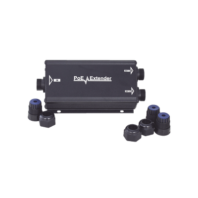 EPCOM POWERLINE - Extensor PoE/ 100 Metros / Intemperie (IP66) / 60 Watts / 1 puerto @ 2 salidas a 30 W  / No requiere fuente de alimentación adicional