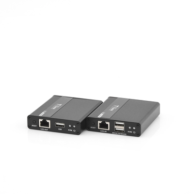 EPCOM TITANIUM - Kit extensor KVM (HDMI y USB) | 40m a 4k@30Hz  | 70m a 1080P@60Hz | Cat 6, 6a y 7 | CERO LATENCIA | HDR | Salida Loop | Salida de audio de 3.5mm |