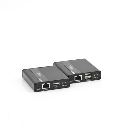 EPCOM TITANIUM - Kit extensor KVM (HDMI y USB) | 40m a 4k@30Hz  | 70m a 1080P@60Hz | Cat 6, 6a y 7 | CERO LATENCIA | HDR | Salida Loop | Salida de audio de 3.5mm |