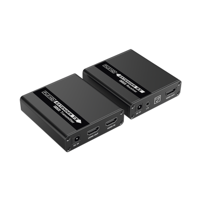 EPCOM TITANIUM - Kit extensor KVM (HDMI y USB) | 40m a 4k@30Hz  | 70m a 1080P@60Hz | Cat 6, 6a y 7 | CERO LATENCIA | HDR | Salida Loop | Salida de audio de 3.5mm |