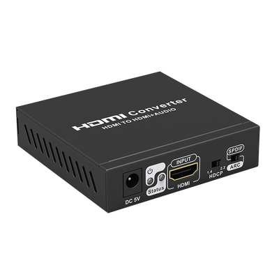 EPCOM TITANIUM - Extractor de Audio de HDMI a HDMI + Audio / Salida de Audio Digital o Análoga / SPDIF / Toslink / Auxiliar 3.5mm (Estéreo) / Salida HDMI solo video / Soporta ARC / HDR / HDCP / Separa el Audio del Contenido HDMI .