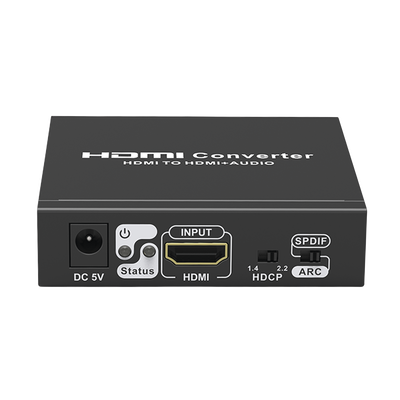 EPCOM TITANIUM - Extractor de Audio de HDMI a HDMI + Audio / Salida de Audio Digital o Análoga / SPDIF / Toslink / Auxiliar 3.5mm (Estéreo) / Salida HDMI solo video / Soporta ARC / HDR / HDCP / Separa el Audio del Contenido HDMI .