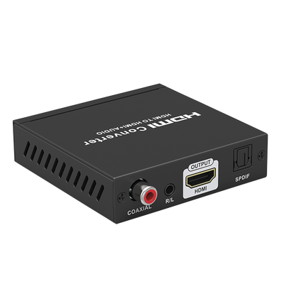EPCOM TITANIUM - Extractor de Audio de HDMI a HDMI + Audio / Salida de Audio Digital o Análoga / SPDIF / Toslink / Auxiliar 3.5mm (Estéreo) / Salida HDMI solo video / Soporta ARC / HDR / HDCP / Separa el Audio del Contenido HDMI .