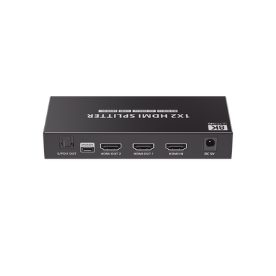EPCOM TITANIUM - Splitter HDMI 1x2 | Velocidad de trasmisión 48 Gbps| Resolución 8k | Salida de audio| HDCP 2.3