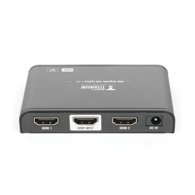 EPCOM TITANIUM - Divisor (Splitter) HDMI 4K de 1 Entrada a 2 Salidas (Simultaneas) / Soporta 4K×2K / Ajuste de resoluciones EDID / HDR / HDMI 2.0 /  HDCP 2.2  / Soporta formatos de Audio Dolby Digital / Longitud del cable de entrada y salida ≤10m.