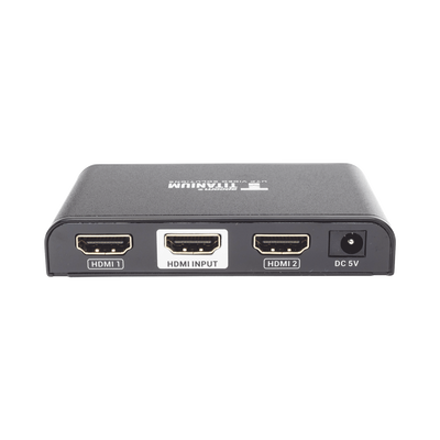EPCOM TITANIUM - Divisor (Splitter) HDMI 4K de 1 entrada a 2 salidas / Soporta 4K×2K / HDMI 2.0 /  HDCP 2.2 / HDMI 3D / Longitud del cable de Entrada ≤30m, Salida ≤25m / Divide 1 Entrada de video HDMI  a 2 Salidas de Video HDMI (Simultaneas).