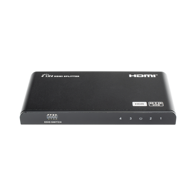 EPCOM TITANIUM - Divisor (Splitter) HDMI 4K de 1 Entrada a 4 Salidas (Simultaneas) / Soporta 4K×2K  / Ajuste de resoluciones EDID / HDR / HDMI 2.0 /  HDCP 2.2  / Permite mezclar pantallas en 4K y 1080P