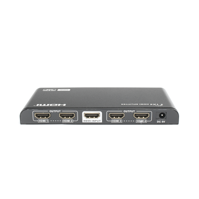 EPCOM TITANIUM - Divisor (Splitter) HDMI 4K de 1 Entrada a 4 Salidas (Simultaneas) / Soporta 4K×2K  / Ajuste de resoluciones EDID / HDR / HDMI 2.0 /  HDCP 2.2  / Permite mezclar pantallas en 4K y 1080P
