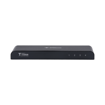 EPCOM TITANIUM - Divisor (Splitter) HDMI 4K de 1 Entrada a 4 Salidas (Simultaneas) / Soporta 4K×2K / Soporta hasta 4 equipos con conexión en Cascada / HDMI 3D  / HDR / HDMI 1.4 /  HDCP 1.4  / Audio PCM / Longitud del cable de entrada ≤30m y salida ≤25m.