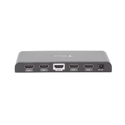 EPCOM TITANIUM - Divisor (Splitter) HDMI 4K de 1 Entrada a 4 Salidas (Simultaneas) / Soporta 4K×2K / Soporta hasta 4 equipos con conexión en Cascada / HDMI 3D  / HDR / HDMI 1.4 /  HDCP 1.4  / Audio PCM / Longitud del cable de entrada ≤30m y salida ≤25m.