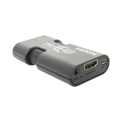 EPCOM TITANIUM - MINI Adaptador de VGA a HDMI /  Resolución 1920x1080 @ 60Hz / Jack de audio de 3.5mm / Soporta alimentacion  por Micro USB