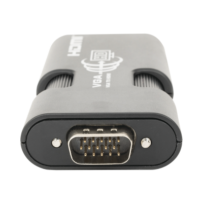 EPCOM TITANIUM - MINI Adaptador de VGA a HDMI /  Resolución 1920x1080 @ 60Hz / Jack de audio de 3.5mm / Soporta alimentacion  por Micro USB