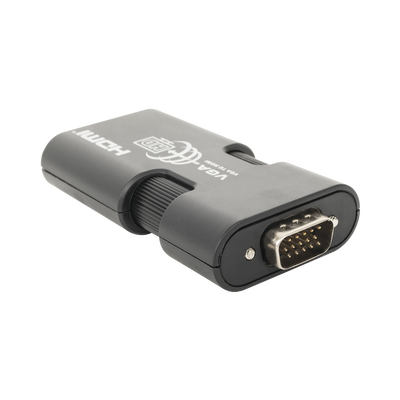 EPCOM TITANIUM - MINI Adaptador de VGA a HDMI /  Resolución 1920x1080 @ 60Hz / Jack de audio de 3.5mm / Soporta alimentacion  por Micro USB
