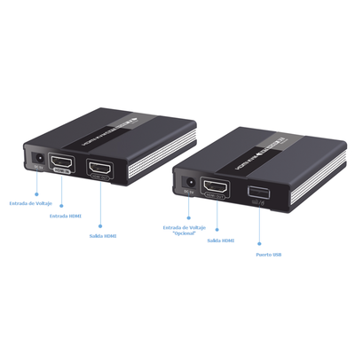 EPCOM TITANIUM - Kit extensor KVM ( Teclado, video, Mouse ) HDMI 1080P @ 60 Hz, 60 metros con cable CAT5e/6