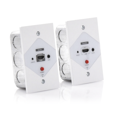 EPCOM TITANIUM - Kit Extensor HDMI en PLACAS DE PARED para distancias de 40 metros / Resolución 1080P @ 60 Hz / Cat 6/6A/ 7 / HDR/ Cero Latencia / Soporta Control Remoto / Placa de pared de 2.74 x 4.49” (tamaño estándar de EE.UU.).
