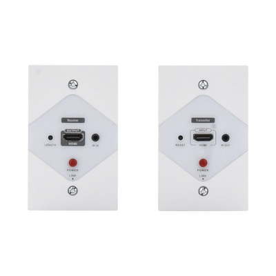 EPCOM TITANIUM - Kit Extensor HDMI en PLACAS DE PARED para distancias de 40 metros / Resolución 1080P @ 60 Hz / Cat 6/6A/ 7 / HDR/ Cero Latencia / Soporta Control Remoto / Placa de pared de 2.74 x 4.49” (tamaño estándar de EE.UU.).