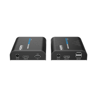 EPCOM TITANIUM - Kit extensor KVM (HDMI y USB) hasta 120 metros / Resolución 1080P @ 60 Hz / Soporta STP y UTP CAT6 /  Soporta Switch Gigabit para control KVM múltiple / Soporta hasta 253 receptores / Transmite el Video y Controla tu DVR vía USB