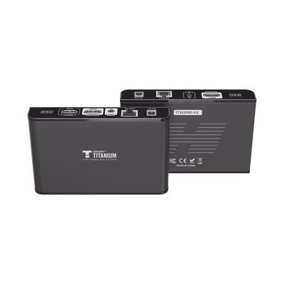 EPCOM TITANIUM - Kit Extensor HDMI para distancias de 120 metros / Resolución 1080P a 60Hz / Cat 6 / Soporta conexión Uno a Uno y Uno a Muchos / Soporta hasta 253 Rx / Salida Loop / Baja Latencia / Uso 24/7 / Soporta HDbitT / Compatible con Switch Gigabit