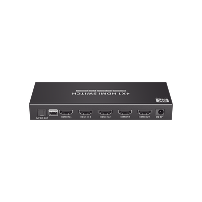 EPCOM TITANIUM - Switch Conmutador  HDMI 4X1 | 4 Entradas 1 Salida | Velocidad de trasmisión 48 Gbps | Resolución 8K | Salida de audio | HDCP 2.3