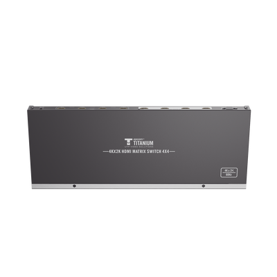 EPCOM TITANIUM - MATRICIAL 4 x 4 / 4 Entradas y 4 Salidas en HDMI /  4K × 2K @ 60Hz / 18Gbps / HDMI 2.0 / HDCP 2.2 / 3D / Conmutación por Botón, RS232 o Control Remoto / IDEAL PARA CENTROS DE MONITOREO, COMPARACION Y ANALISIS.