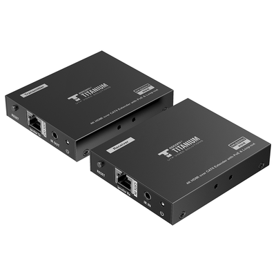 EPCOM TITANIUM - Kit Extensor HDMI para distancias de 70 metros / Resolución 4K x 2K@ 60 Hz/ Cat 6, 6a y 7 / IPCOLOR / CERO LATENCIA / SIN COMPRIMIR / Salida Loop / Control IR  / Salida de audio de 3.5mm / PoC