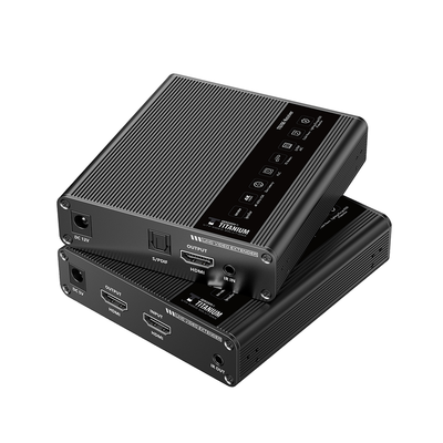 EPCOM TITANIUM - Kit Extensor HDMI para distancias de 70 metros / Resolución 4K x 2K@ 60 Hz/ Cat 6, 6a y 7 / IPCOLOR / CERO LATENCIA / SIN COMPRIMIR / Uso 24/7 / Puerto S/PDIF / Salida Loop / Alimente solo el Tx (PoC) / Control IR