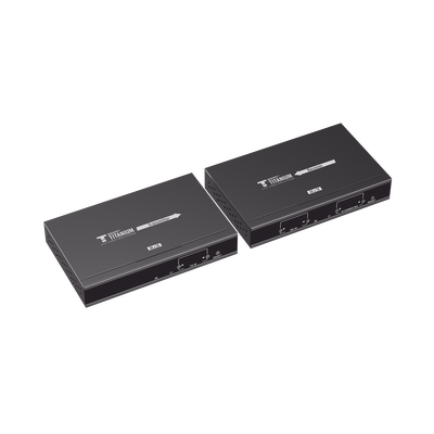 EPCOM TITANIUM - Kit Extensor MATRICIAL HDMI para distancias de 120 metros / Resolución 4K @ 30Hz / Cat6 / Soporta 100 TX de entrada e Ilimitados RX en la salida / Control por PC, Control Remoto y Botón / Compatible con Switch IGMP.