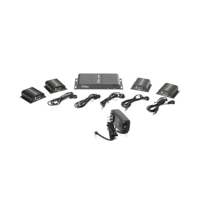 EPCOM TITANIUM - Kit Divisor y Extensor HDMI (Extender Splitter)  / Divide 1 Fuente HDMI a 4 Pantallas / Extiende la señal HDMI hasta 40 m / Resolución 1080P @ 60 Hz / Cat 6/6a/7 / Cero Latencia / Salida Loop en el Tx / IR / Alimente solo el Tx (PoC).