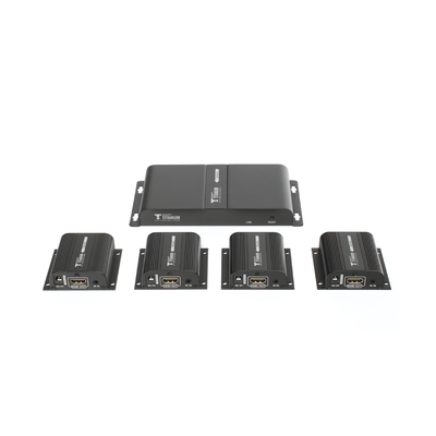 EPCOM TITANIUM - Kit Divisor y Extensor HDMI (Extender Splitter)  / Divide 1 Fuente HDMI a 4 Pantallas / Extiende la señal HDMI hasta 40 m / Resolución 1080P @ 60 Hz / Cat 6/6a/7 / Cero Latencia / Salida Loop en el Tx / IR / Alimente solo el Tx (PoC).