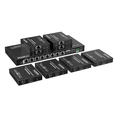 EPCOM TITANIUM - Kit Divisor y Extensor HDMI | 1x8 | Hasta 70 m |Resolución 4K @ 60 Hz |  Cat 6/6a/7 | IPCOLOR | CERO LATENCIA | Puerto S/PDIF | EDID | RS232 | Salida Loop / PoC