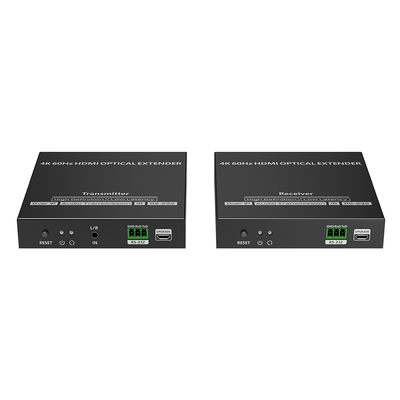 EPCOM TITANIUM - Kit extensor por fibra óptica | Hasta 40 kilómetros|  4K@60Hz | con IR | RS232