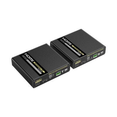 EPCOM TITANIUM - Kit Extensor HDMI por FIBRA ÓPTICA 10G a 40 Km / Resolución 4K@60Hz/ Monomodo (SMF) / IPCOLOR PIXEL / Cero Latencia/ Sin Comprimir / S/PDIF / ARC / RS-232 / Salida Loop / Transceptores Ópticos (GBIC) Incluidos / IR bidireccional.