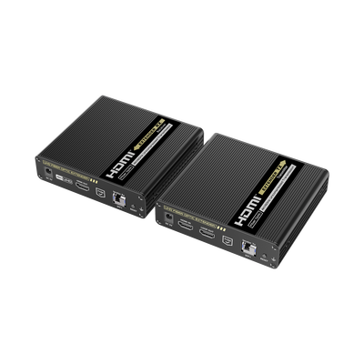 EPCOM TITANIUM - Kit Extensor HDMI por FIBRA ÓPTICA 10G a 40 Km / Resolución 4K@60Hz/ Monomodo (SMF) / IPCOLOR PIXEL / Cero Latencia/ Sin Comprimir / S/PDIF / ARC / RS-232 / Salida Loop / Transceptores Ópticos (GBIC) Incluidos / IR bidireccional.