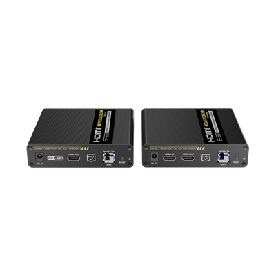 EPCOM TITANIUM - Kit Extensor HDMI por FIBRA ÓPTICA 10G a 40 Km / Resolución 4K@60Hz/ Monomodo (SMF) / IPCOLOR PIXEL / Cero Latencia/ Sin Comprimir / S/PDIF / ARC / RS-232 / Salida Loop / Transceptores Ópticos (GBIC) Incluidos / IR bidireccional.