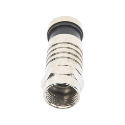 EPCOM TITANIUM - Conector F Macho de Compresión para cable RG-6, Cuerpo de Bronce Niquelado.