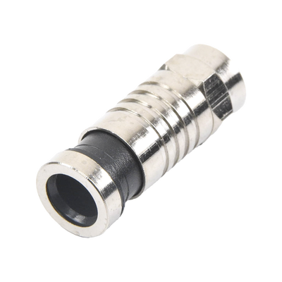 EPCOM TITANIUM - Conector F Macho de Compresión para cable RG-6, Cuerpo de Bronce Niquelado.