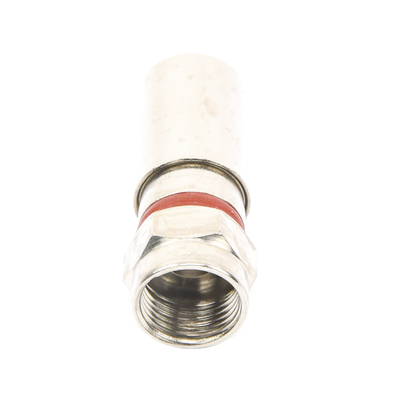 EPCOM TITANIUM - Conector F Macho de Compresión, Metálico para cable RG-6, Cuerpo de Bronce Niquelado.