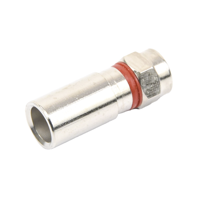 EPCOM TITANIUM - Conector F Macho de Compresión, Metálico para cable RG-6, Cuerpo de Bronce Niquelado.