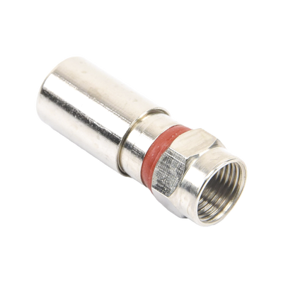 EPCOM TITANIUM - Conector F Macho de Compresión, Metálico para cable RG-6, Cuerpo de Bronce Niquelado.
