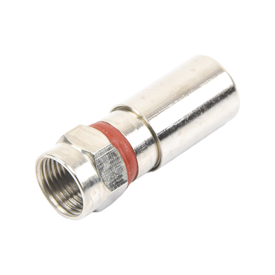 EPCOM TITANIUM - Conector F Macho de Compresión, Metálico para cable RG-6, Cuerpo de Bronce Niquelado.