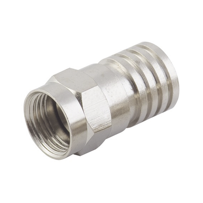 EPCOM TITANIUM - Conector F Macho, Plegable de Doble Blindaje para cable RG-6, Cuerpo de Bronce Niquelado.