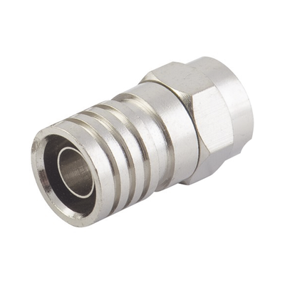 EPCOM TITANIUM - Conector F Macho, Plegable de Doble Blindaje para cable RG-6, Cuerpo de Bronce Niquelado.